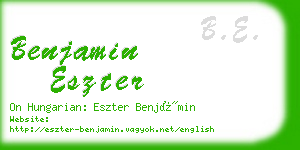 benjamin eszter business card